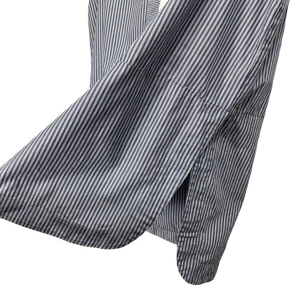 Vince Poplin Striped Button Placket Sleeveless Blue Contrast Top Size 8 - Picture 2 of 7